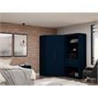 Manhattan Comfort Mulberry 2-Piece Wood Open Corner Closet Set in Midnight Blue