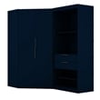 Manhattan Comfort Mulberry 2-Piece Wood Open Corner Closet Set in Midnight Blue