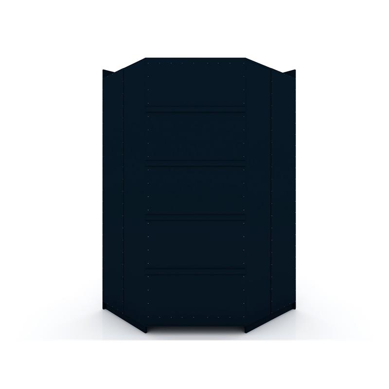 Manhattan Comfort Mulberry 2-Piece Wood Open Corner Closet Set in Midnight Blue