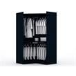 Manhattan Comfort Mulberry 2-Piece Wood Sectional Corner Wardrobe Closet in Blue