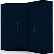 Manhattan Comfort Mulberry 2-Piece Wood Sectional Corner Wardrobe Closet in Blue