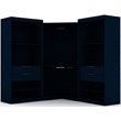 Manhattan Comfort Mulberry 3-Pc Wood Open Sectional Corner Closet Set in Blue