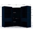 Manhattan Comfort Mulberry 3-Piece Wood Semi-Open Corner Closet Set in Blue