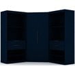 Manhattan Comfort Mulberry 3-Piece Wood Semi-Open Corner Closet Set in Blue