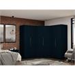 Manhattan Comfort Mulberry 3-Piece Wood Sectional Corner Closet Set in Blue