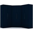 Manhattan Comfort Mulberry 3-Piece Wood Sectional Corner Closet Set in Blue