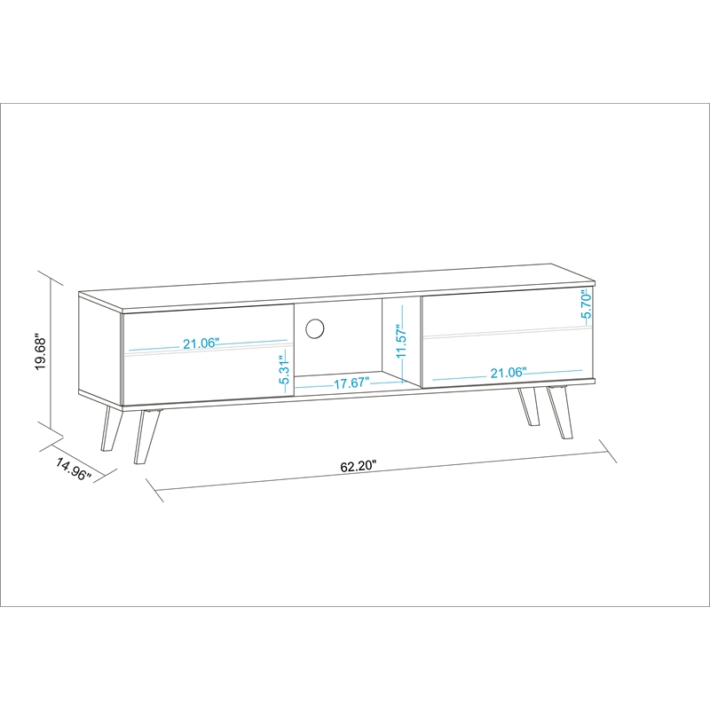 Manhattan Comfort Doyers Wood TV Stand for TVs up to 60