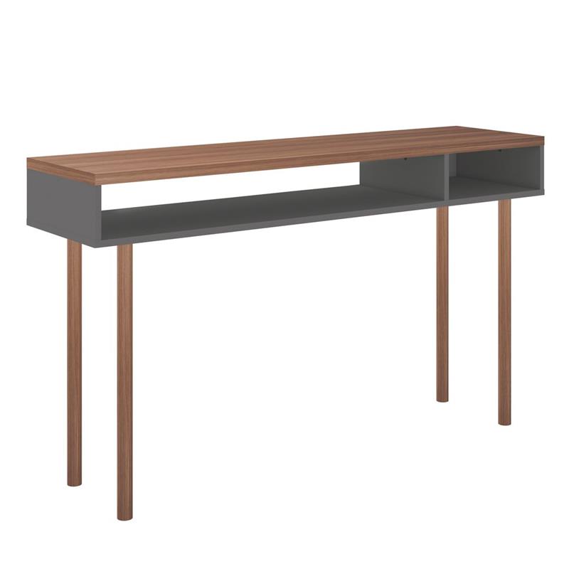 Windsor 47.24 Console Accent Table in Gray and Nature