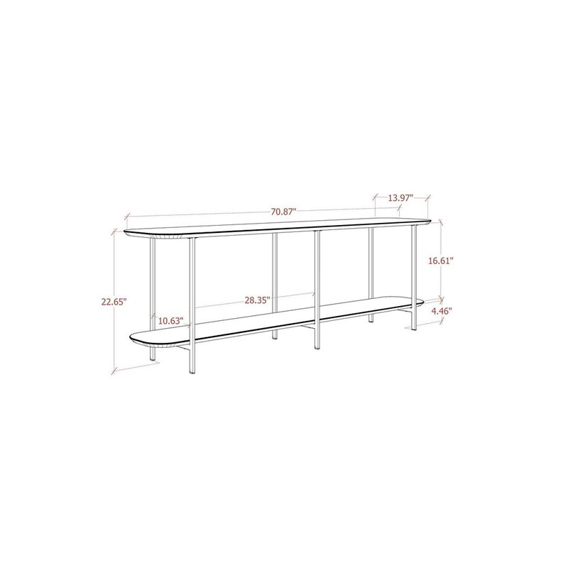 Celine Metal Side Table Console in Black