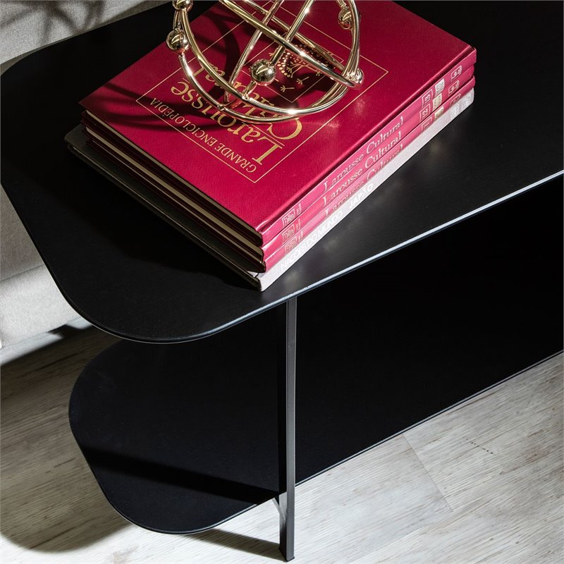 Celine Metal Side Table Console in Black