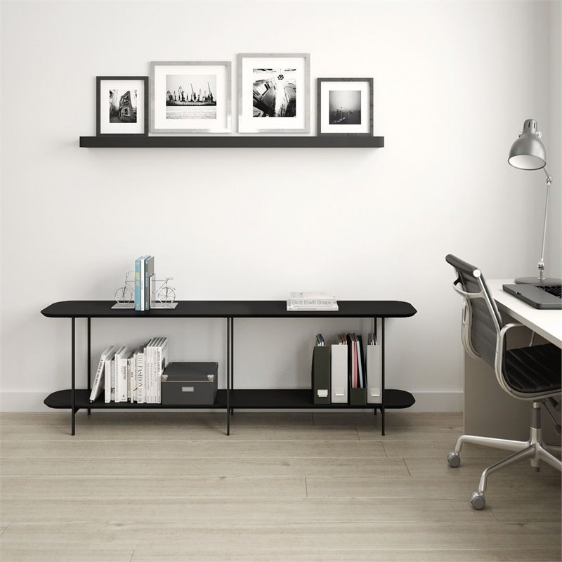 Celine Metal Side Table Console in Black