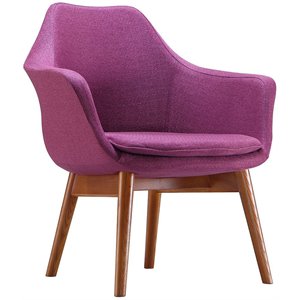 cronkite fabric accent chair in plum purple & walnut