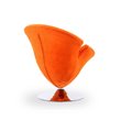 Manhattan Comfort Tulip Velvet Swivel Accent Chair in Orange/Chrome
