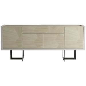 celine metal buffet stand with push open doors in off white & nude mosaic