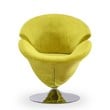 Manhattan Comfort Tulip Velvet Swivel Accent Chair in Green/Chrome