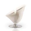 Manhattan Comfort Tulip Velvet Swivel Accent Chair in White/Chrome