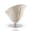 Manhattan Comfort Tulip Velvet Swivel Accent Chair in White/Chrome