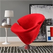 Manhattan Comfort Tulip Velvet Swivel Accent Chair in Red/Chrome