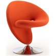 Manhattan Comfort Curl Contemporary Fabric Swivel Accent Chair in Orange