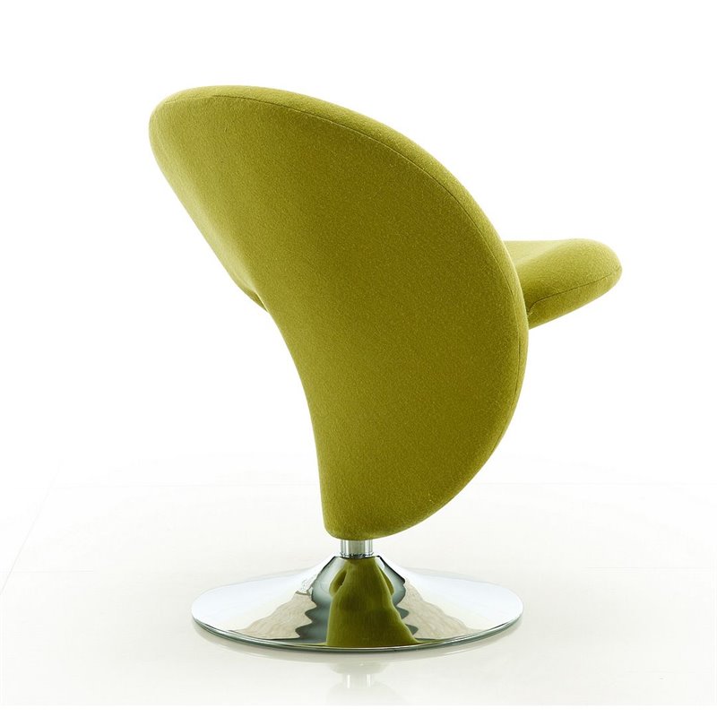 Manhattan Comfort Curl Contemporary Fabric Swivel Accent Chair in Green