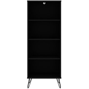 rockefeller wood bookcase 1.0 with 4 shelves in black