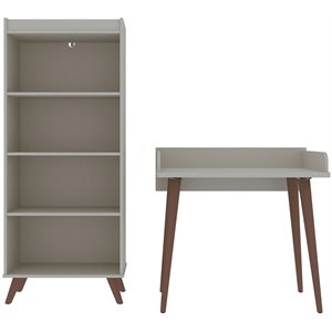 hampton wood 2 pc. basic home office set in off white
