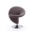 Manhattan Comfort Curl Contemporary Fabric Swivel Accent Chair in Gray