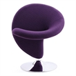 Manhattan Comfort Curl Contemporary Fabric Swivel Accent Chair in Purple