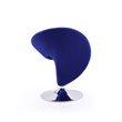 Manhattan Comfort Curl Contemporary Fabric Swivel Accent Chair in Blue