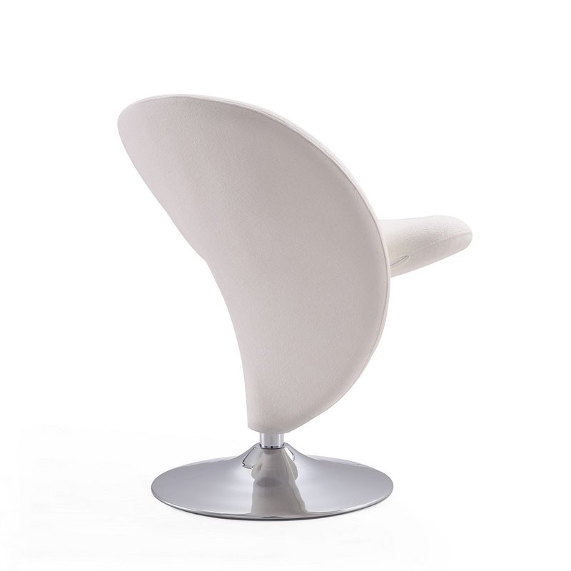Manhattan Comfort Curl Contemporary Fabric Swivel Accent Chair in Cream