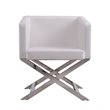 Manhattan Comfort HollyWood Faux Leather Accent Lounge Chair in White
