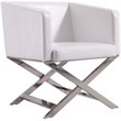 Manhattan Comfort HollyWood Faux Leather Accent Lounge Chair in White