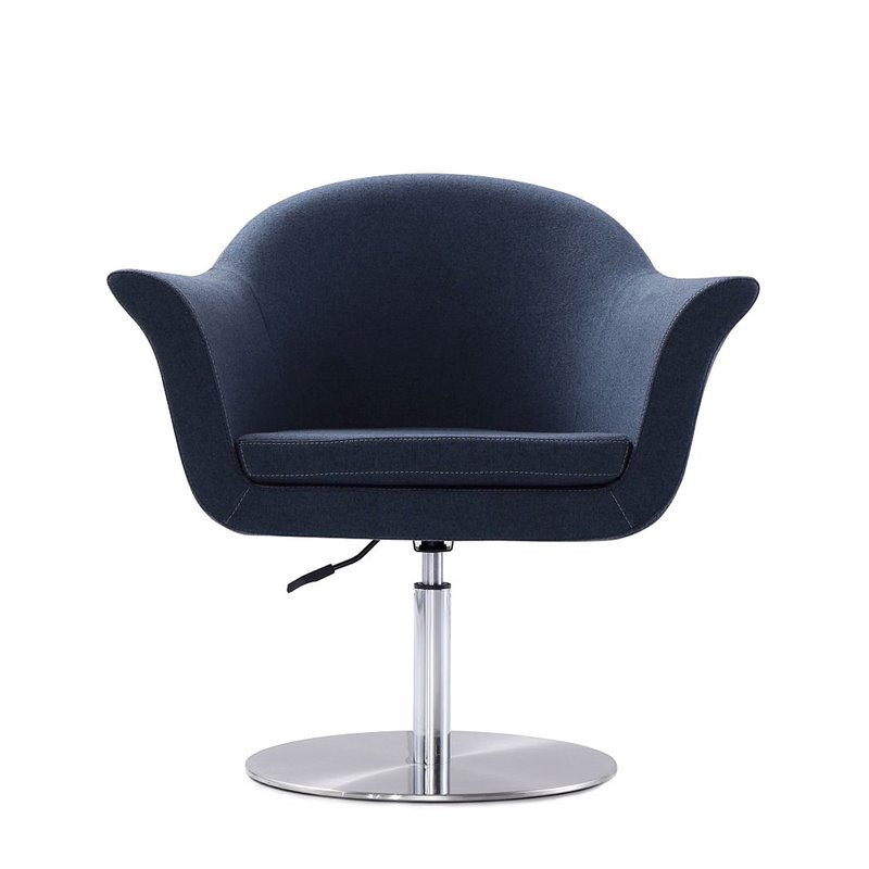 Manhattan Comfort Voyager Fabric Height Adjustable Accent Chair in Smokey Blue