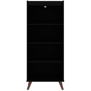 hampton wood 4 tier bookcase in black