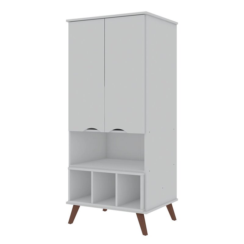 Manhattan Comfort Hampton 6-Shelf Wood Display Cabinet in White