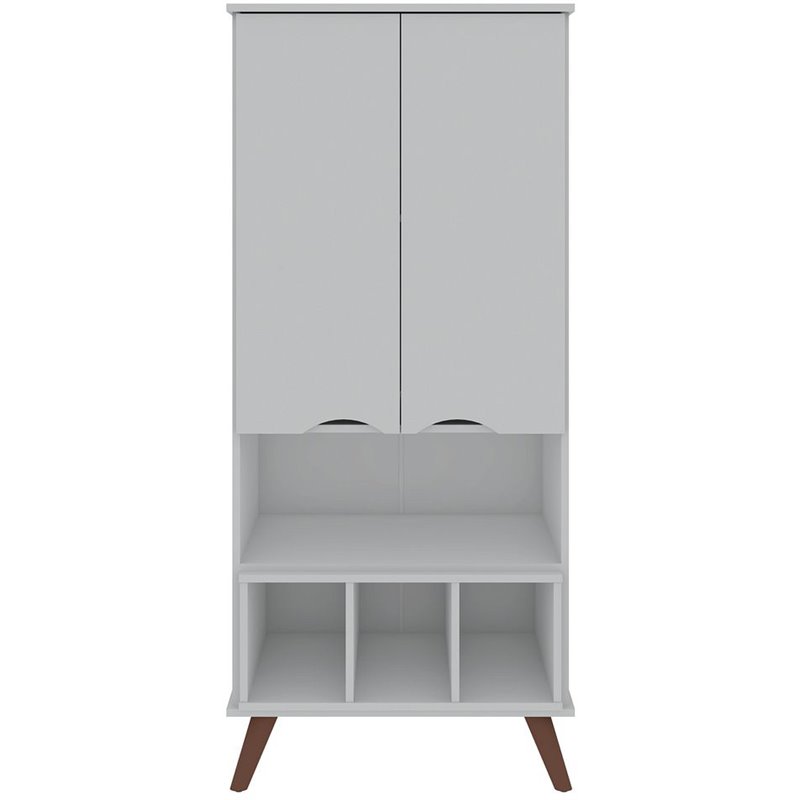 Manhattan Comfort Hampton 6-Shelf Wood Display Cabinet in White