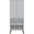 Manhattan Comfort Hampton 6-Shelf Wood Display Cabinet in White
