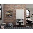 Manhattan Comfort Hampton 6-Shelf Wood Display Cabinet in Off White