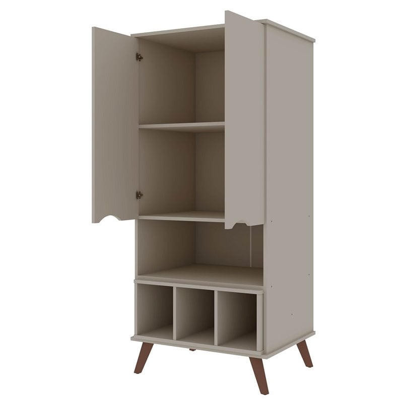 Manhattan Comfort Hampton 6-Shelf Wood Display Cabinet in Off White