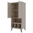 Manhattan Comfort Hampton 6-Shelf Wood Display Cabinet in Off White