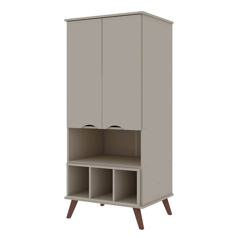Manhattan Comfort Hampton 6-Shelf Wood Display Cabinet in Off White