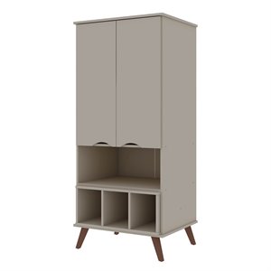 Manhattan Comfort Hampton 6-Shelf Wood Display Cabinet in Off White