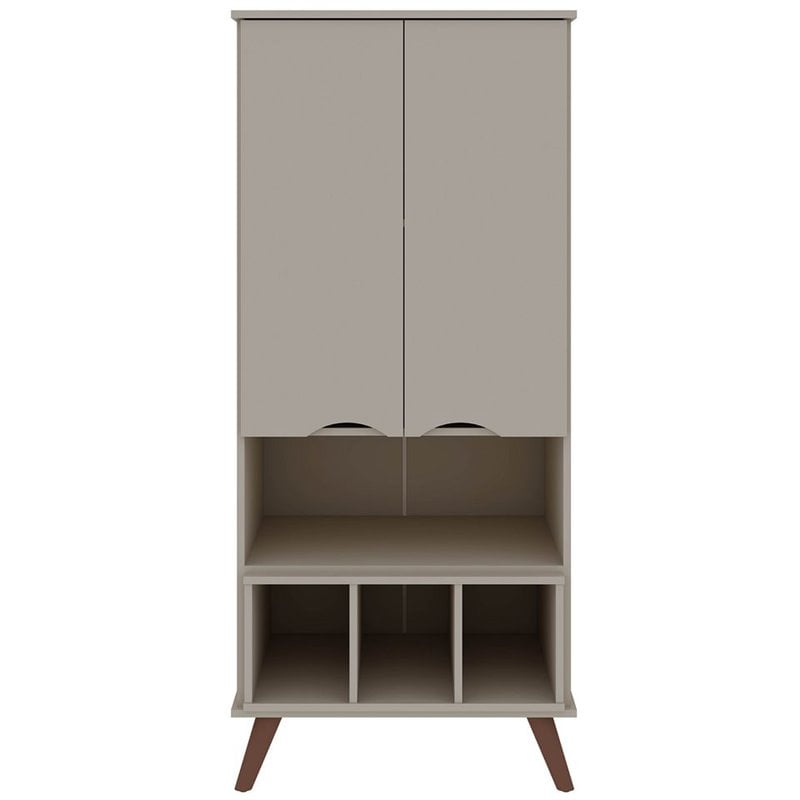 Manhattan Comfort Hampton 6-Shelf Wood Display Cabinet in Off White
