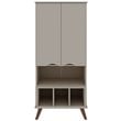 Manhattan Comfort Hampton 6-Shelf Wood Display Cabinet in Off White
