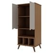 Manhattan Comfort Hampton 6-Shelf Wood Display Cabinet in Maple/Off White