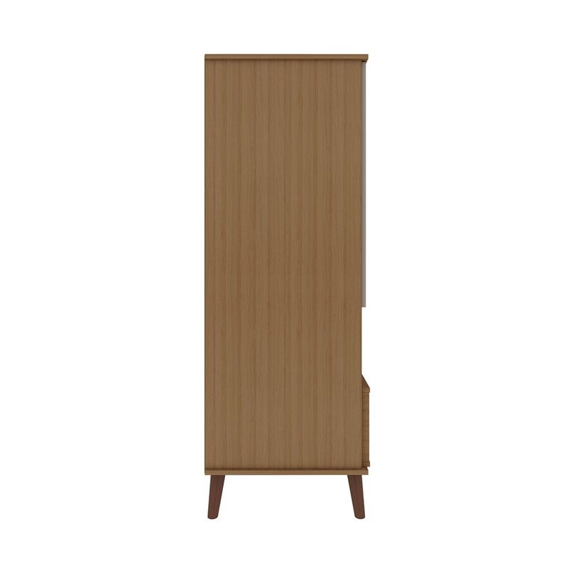 Manhattan Comfort Hampton 6-Shelf Wood Display Cabinet in Maple/Off White
