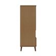 Manhattan Comfort Hampton 6-Shelf Wood Display Cabinet in Maple/Off White