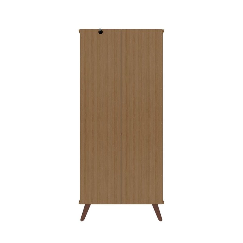 Manhattan Comfort Hampton 6-Shelf Wood Display Cabinet in Maple/Off White