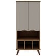 Manhattan Comfort Hampton 6-Shelf Wood Display Cabinet in Maple/Off White