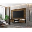 Manhattan Comfort Vernon Floating Wood Entertainment Center in Brown/Black
